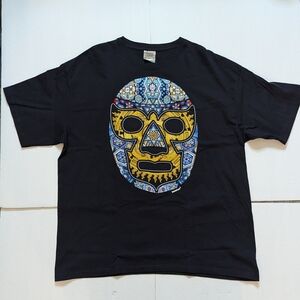Karani Art Shirt Men 2X Large Black Graphic Mexican Lucha Libre Luchado Crewneck